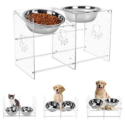 URPOWER 2-in-1 Elevated Slow Feeder Dog Bowls with No Spill Dog Water Bowl  4 Height Adjustable Raised Dog Bowl Non-Slip Dog Food and Water Bowls with