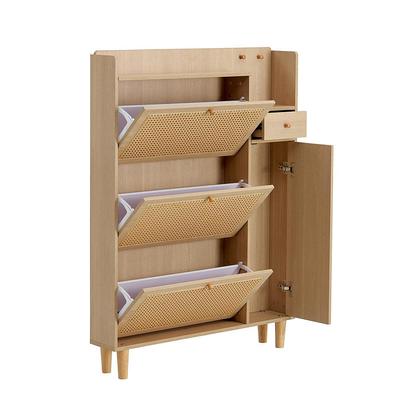 Gymax Wooden Shoe Cabinet 2-Door Storage Entryway Shoes Organizer w/ - White