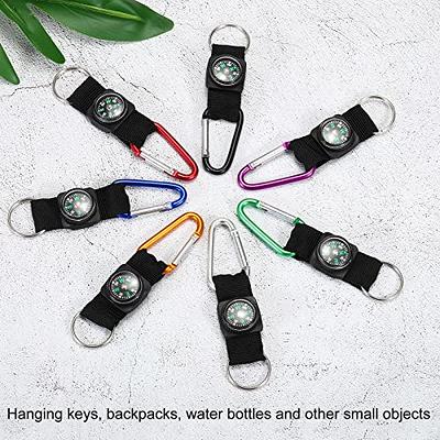Neteez Keychain Carabiner Clip - 2.6 Small D-Ring Lightweight Color Set  Key Chain Belt Clip Outdoor Backpacking Gate Snap Hook Camping, 6 pcs Pack
