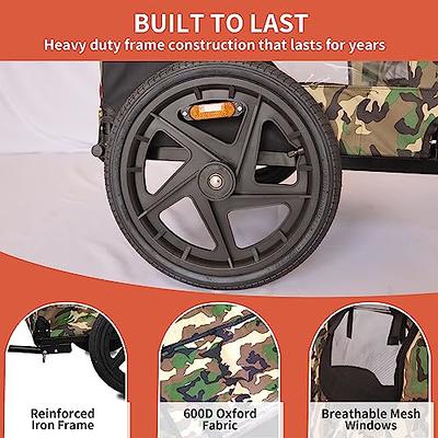 Outdoor Heavy-Duty Foldable Utility Pet Stroller Dog Carriers Bicycle  Trailer in Grey - Medium