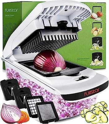 Fullstar Vegetable Chopper - Spiralizer Vegetable Slicer - Onion Chopper  with Container - Pro Food Chopper - Slicer Dicer Cutter - (4 in 1, Black) -  Yahoo Shopping