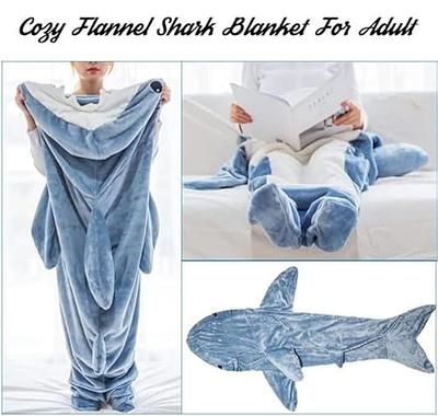 Pink Shark Blanket for Adults Wearable Shark Blanket Hoodie Onesie Soft  Cozy Flannel Hoodie Shark Sleeping Bag Cosplay Costume