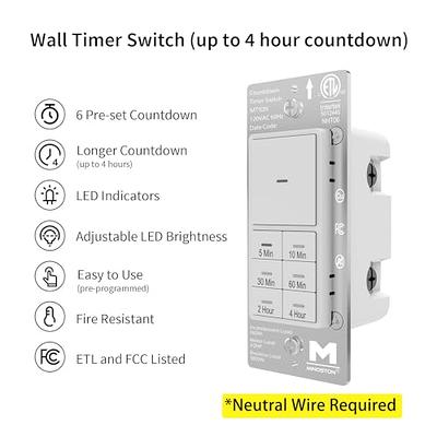4-Hr Countdown Timer Switch (No Neutral)