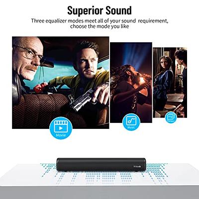 littoak Small Sound Bar for TV, Soundbar with Bluetooth 5.0/HDMI