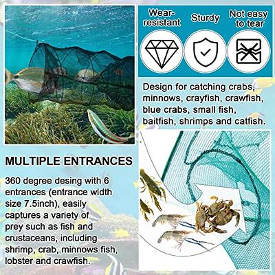 3 Pcs Minnow Trap Cylindrical Hexagon Crab Trap Crawfish Fishing