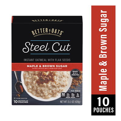 Better Oats Steel Cut Instant Oatmeal with Flax Seeds, Original, 11.6 Ounce (Pack of 6)