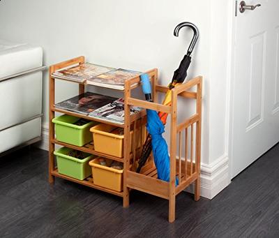 Honey-Can-Do Entryway Organizer with Hooks and Shoe Storage, Black