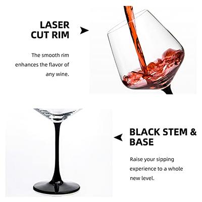 Wine Glasses with Black Stem & Base, Set of 6, 20 oz Large Clear Burgundy Wine  Glasses, Unique Gifts for Wine Lovers, Dishwasher Safe - Yahoo Shopping