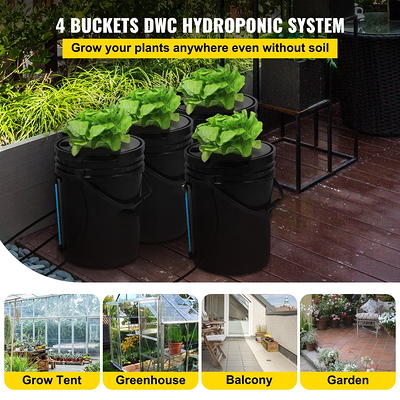 BENTISM Hydroponics Deep Water Culture DWC Hydroponic System 5 Gallon 4  Buckets - Yahoo Shopping