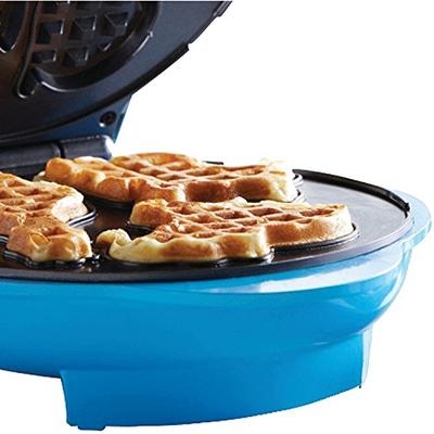 CROWNFUL Mini Waffle Maker Machine, 4 inches Portable Small Compact Design,  Non-Stick, White 