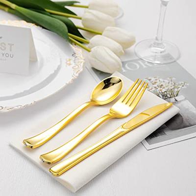 30pcs Plastic Knife Forks Spoons Set Flatware Disposable Cutlery