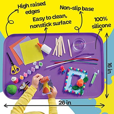 Silicone Mat for Countertop Raised Edge Multipurpose Mat with Lip