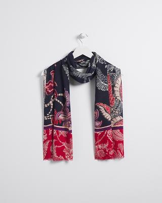 Mixed Floral Print Oblong Scarf in Navy Blue | Chico's, Coastal Style ...