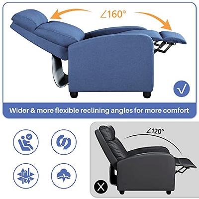 Yaheetech 2-Seat Fabric Pushback Recliner Chair with Thick Seat Cushion and  Backrest Reclining Chair for Living Room Home Theater Light Blue - Yahoo  Shopping