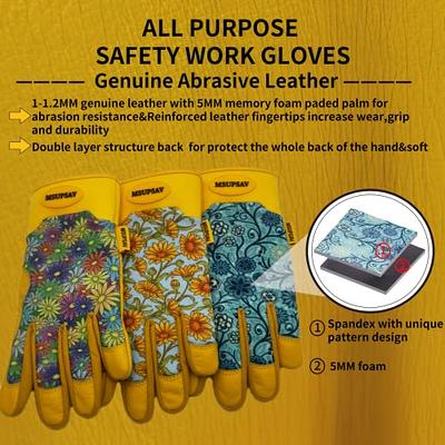 MSUPSAV Thorn Proof&Puncture Resistant Gardening Gloves with Grip,Garden  Gloves for Women, Leather Work Gloves,Gifts