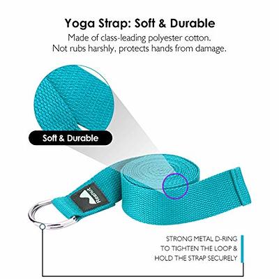 REEHUT Yoga Block 2 Pack and Metal D Ring Yoga Strap 1 Pack Combo Set, 9