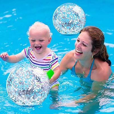 Glitter Pool Ball Floatable Swimming Balls Confetti Ball for Water Fun Play  Summer Beach, Pool and Party - Gold 