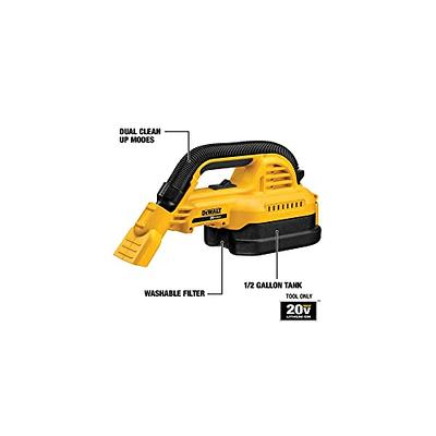 DeWalt 20V MAX Cordless 1/2 Gallon Wet/Dry Portable Vac (Bare Tool) DCV517B