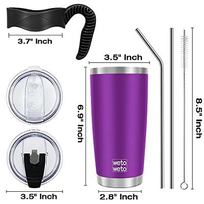 WETOWETO 30 oz Stainless Steel Tumbler, Insulated Coffee Tumbler Cup with 2  Lids and 2 Straws, Double Walled Travel Coffee Mug for Hot & Cold Drinks  (White, 1 Pack) - Yahoo Shopping