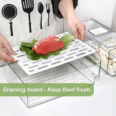 Moretoes Fridge Drawers 3 Pack Clear Stackable Pull Out Refrigerator  Organizer Bins, Kitchen Organization Cabinet Fridge Organizer, Pantry