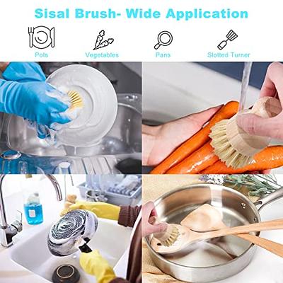 Dish Brush with Soap Dispenser, Kitchen Dish Scrubber Brush with  Handle,Dishwashing Cleaning Scrubbers for Dishes/Pans/Pots, Black, 1P -  Yahoo Shopping