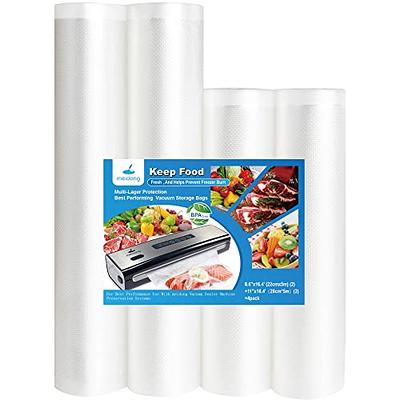 Vacuum Sealer Rolls, Vacuum Sealer Bags - 4 Packs Food-Storage Bags, Fits  All Clamp Vacuum Sealer Machine, BPA Free, for Meal Prep Sous Vide - Yahoo  Shopping