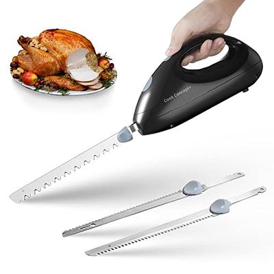  Fstcrt cordless electric knife, Turkey knife, Portable  rechargeable lithium electric knife with safety lock, 2 Stainless Steel  Blades，Used for carving meat, steak, fish, poultry, bread, Crafting Foam :  Everything Else