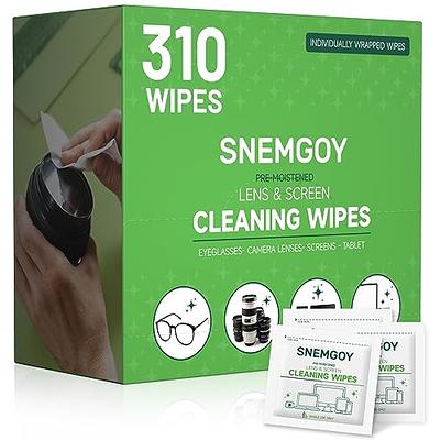 Lens Cleaning Wipes 220 Count, Pre-Moistened and Individually Wrapped,  Cleans Eyeglasses, Lenses, Glasses, Screens, Cameras, iPad, iPhone,  Eyeglasses