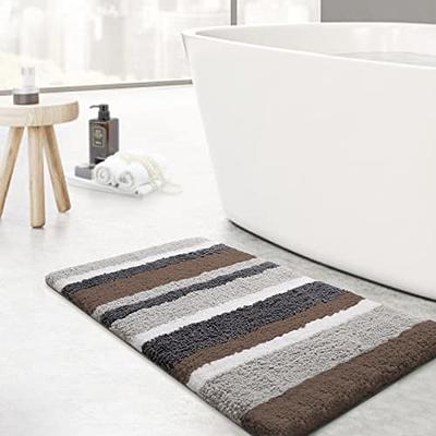 OLANLY Bathroom Rugs 24x16, Extra Soft and Absorbent Microfiber Bath Mat,  Non-Slip, Machine Washable, Quick Dry Shaggy Bath Carpet, Suitable for  Bathroom Floor, Tub, Shower (Grey and White) - Yahoo Shopping