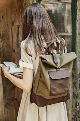 Waxed Canvas Backpack Waxed Canvas Rolltop Backpack Monogram 