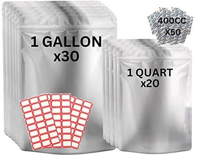 30 Mylar Bags for Food Storage 1 Gallon - Extra Thick 15 Mil