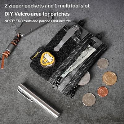 VIPERADE VE18 EDC Pouch, Pocket Organizer Pouch for Men, EDC Pocket  Organizer Pouch, 3 Slots with 2 Zipper Pockets, Velcro Pouch Multitool Pouch