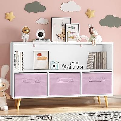 LUE BONA 32.68 in. White 2-Tier Storage Wooden Kids Bookshelf with