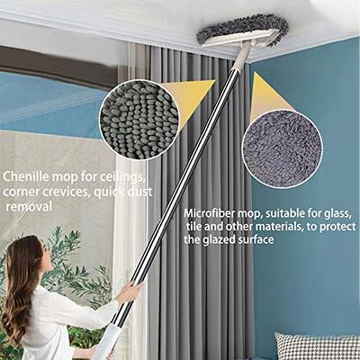TIMIVO Baseboard Cleaner Tool with Handle,Wall Cleaner with Extension Pole  and 4 Reusable Cleaning Pads. Mop Quickly Clean Walls, Baseboards and