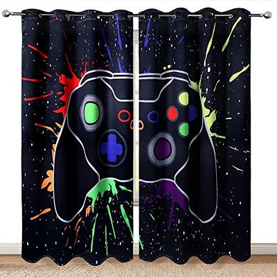 : MESHELLY Sports American Football Stadium Arena Curtains 42 (W)  x 63(H) Inch Rod Pocket Field Night Spotlights Boys Men Gaming Art Printed  Living Room Bedroom Window Drapes Treatment Fabric 2 Panels :