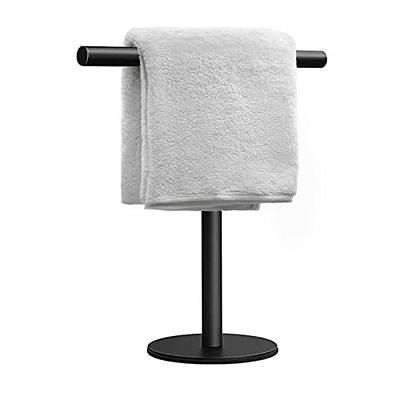 11.13 in. Modern Rectangle Base-Countertop Hand Towel Bar Holder in Matte  Black