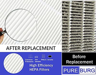 PUREBURG 4-Pack Replacement 3-in1 HEPA Filters Compatible with