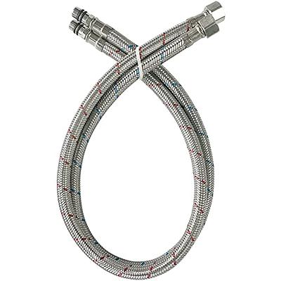 Faucet Connector hose, Stainless Steel Braided Water Supply Line 3/8  Female Compression Thread x 1/2 FIP. Female Straight Thread,2 Pcs (1 Pair)  16