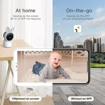 BOIFUN 5 Smart Baby Monitor, 2K WiFi Baby Camera Via Screen and