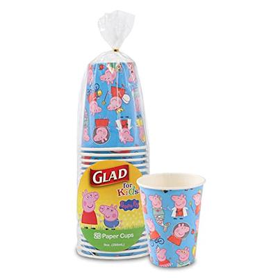 Glad for Kids 9 oz Peppa Pig Friends Paper Cups, 20 Ct | Disposable Paper  Cups with Peppa Pig Characters | Peppa Pig Paper Cups for Kids for Everyday