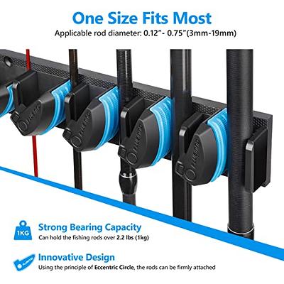 TUEHUTDE Fishing Rod Holders,Vertical Fishing Pole Holders Fishing Rod Rack Wall  Mount Fishing Pole Rack Rod Storage Racks for Garage Room, Boats,Ceiling,  RV - Store 6 Fishing Rods or Combos,1 Pair 