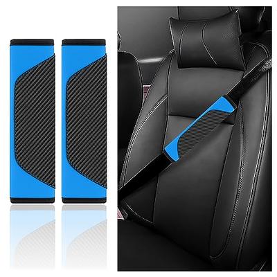 OFBAND 2PCS Car Seatbelt Covers - Carbon Fiber Leather Seatbelt