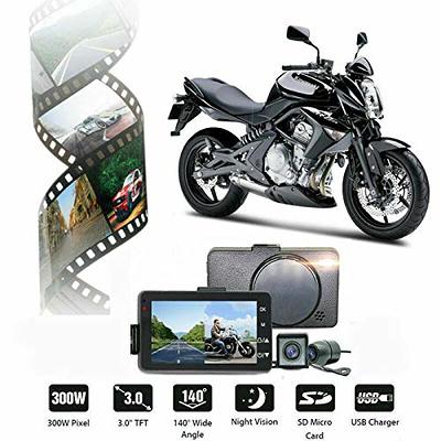 Motorcycle Dashcam HD Dual 1080P 3 Inch Moto Camera Waterproof