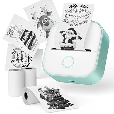 Label Maker - T02 Mini Portable Small Printer with 3 Rolls Paper, Sticker  Printer Machine, Study Printer for Pictures, Photos, Journals, DIY