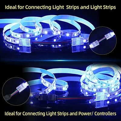 RGBZONE 10Pcs 8mm 4 Pin LED Connectors, Strip to Strip RGB Connector for 8mm  Wide Waterproof or Non-Waterproof SMD 5050/3528 RGB LED Strip Lights 