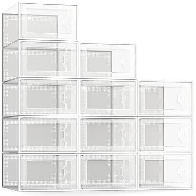 AOHMPT Foldable Storage Box - Clear Stackable Shoe Organizer with Lids -  Large 6 Layer Shoe Rack Cabinet