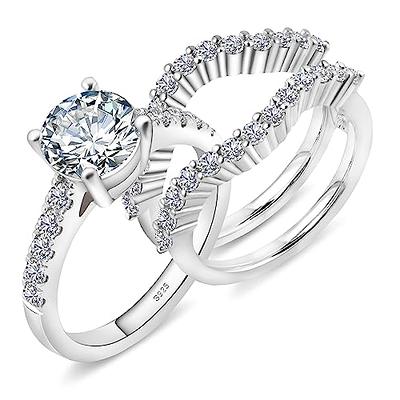 2.5Ct Round Lab Created Diamond Engagement Bridal Ring Set 14K White Gold  Plated