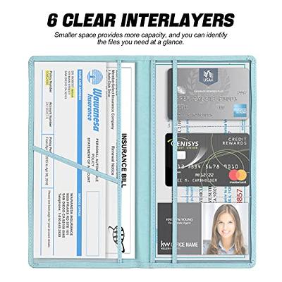 Car Registration and Insurance Card Holder, PU Glove Box Essential  Documents Paperwork Driver License Organizer for Car, Wallet Case Auto  Vehicle Truck Accessories for Women and Men （Light Blue） - Yahoo Shopping