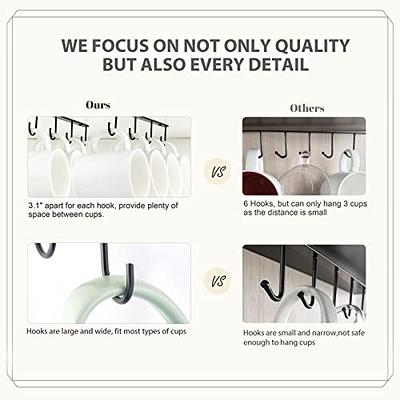 Kitchen Storage Hook Mug Cup Hanger Organizer 6 Hooks Shelf