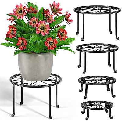 YANGTE 7 Pack Metal Plant Stand for Indoor Outdoor, Anti-Rust Iron Flower  Pot Stands Heavy Duty Round Plant Shelf Plant Pot Holder for Garden Home